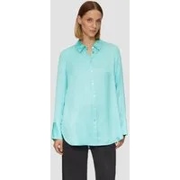 s.Oliver Langarmbluse Bluse Longbluse aus Viskosesatin mit Perlmuttknöpfen
