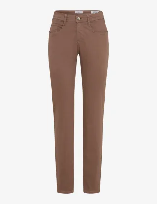 Brax Damen Five-Pocket-Hose Style MARY WARM GREIGE, denim hellbraun, Gr. 32