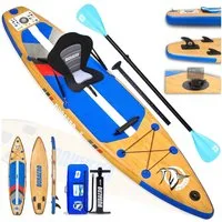DURAERO Inflatable SUP-Board Stand Up Paddle Board Aufblasbar, SUP Board Set in Holzoptik