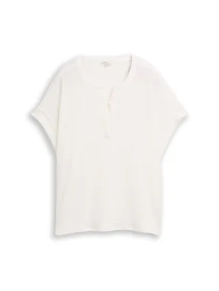Tom Tailor - Crinkle T-Shirt whisper white - Gr. - XL