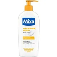 Mixa Körpermilch MIXA NIACINAMIDE BRIGHT BODY LOTION, Pflegt müde und trockene Haut, sorgt für bis zu 48h Feuchtigkeit.