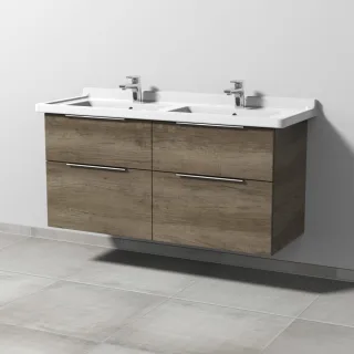 Sanipa 3way Waschtischunterbau zu Duravit Starck 3 Waschtisch mit 4 Auszügen, Eiche-Nebraska UM71337