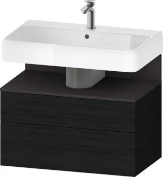 Duravit Qatego Waschtischunterbau wandhängend Eiche Schwarz Matt 790x470x590 mm - QA4394080160010 QA4394080160010