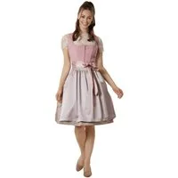 dressforfun Dirndl hochwertiges & elegantes Trachtenkleid Linah Beige/Rosa (Premium Midi-Dirndl, Gr. 42) Ideal für Oktoberfest, Volksfeste, Hochzeiten oder Familienfeiern