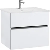 Home affaire Waschtisch Wisla, Waschplatz, Badezimmerschrank (Set, 2-St., Waschtisch mit Waschbecken), Badmöbel für Wandmontage mit Klappe, Schublade und Keramik Waschbecken