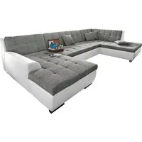 DOMO collection Wohnlandschaft TREVISO inkl. Zierkissen, moderne Steppung, XXL: 364x201x83 cm, wahlweise mit Bettfunktion, in vielen Bezugsarten auch in Cord U-Form