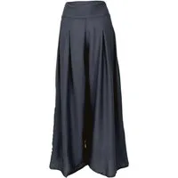 Guru-Shop Relaxhose Boho Hosenrock, weite Sommerhose - anthrazit Ethno Style, alternative Bekleidung