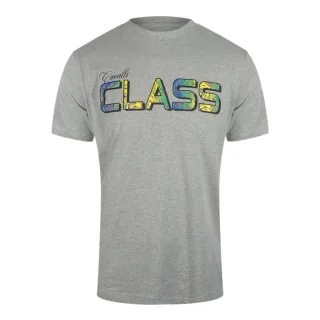 Cavalli Class - Graues T-shirt Mit Leuchtendem Blumenlogo