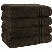 HAMMETEX Handtuch Set 4er Set Handtücher 50x100 cm, 100% Baumwolle, Weich & Saugstark, Frottier (Set, 4-St), mit Bordüre, einfarbig, weich