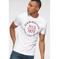 H.I.S Rundhalsshirt Kurzarm, schmale Passform, mit Print, Rundhals, aus Baumwolle