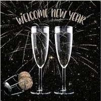 PAPSTAR Papierserviette 20 Servietten 33x33cm 3-lagig - Welcome New Year, Forest Stewardship Council (FSC)