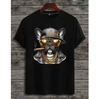 RMK Print-Shirt T-Shirt Herren Shirt Basic (Französische Bulldogge Bully Sonnenbrille) aus Baumwolle