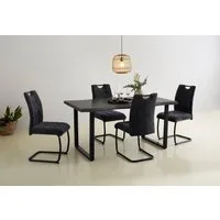 HELA Esstisch GISELLE Baumkantentisch, Küchentisch, Kufengestell Metall, Industrial Design, 140 - 200 cm Breite, 2 Farben