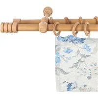 SN DECO GROUP Gardinenstange Pisa, 2-läufig, Fixmaß, mit Bohren, verschraubt, Holzwerkstoff, 28 mm, Holz, verschiedene Längen und Farben, Komplettset