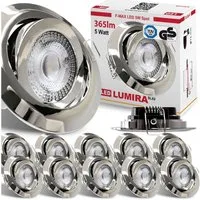 Maxkomfort LED Einbaustrahler 6/12er-Set Ultraflach & Schwenkbar, 3 Lichtfarben umschaltbar, LED fest integriert, (3000K/4000K/6500K), IP20 Deckenspots für Wohnzimmer, Küche & Flur - Ø82x25mm