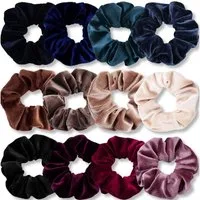 LuxusKollektion Haargummi Haargummis Damen Samt Scrunchies 12er Set Einfarbige Elastische