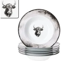 MamboCat Suppenteller 6x Toro Suppenteller 200ml Porzellan 6 Pers tiefe Teller Kuh Landhaus