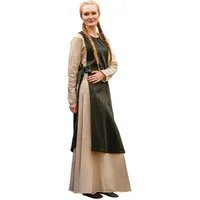 Leonardo Carbone Wikinger-Kostüm Überkleid "Magdalena" ärmellos, seitliche Bändel, hochwertige Baumwolle