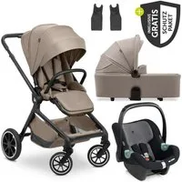 Hauck Kombi-Kinderwagen Move N Care Trio Set - Mocha, 3in1 Kinderwagen Buggy mit Babywanne, Babyschale, Sportsitz & Zubehör