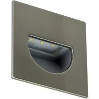 TRANGO LED Außen-Wandleuchte, Dimmfunktion, 1er Set SL-016S IP44 LED Wandleuchte *SOFIE* in Eckig, Treppen- Wandstrahler Edelstahl gebürstet für Innen & Außen inkl. 1x je 1 Watt LED Modul warmweiß 3000K, beliebig erweiterbar Einbauleuchte