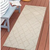 Carpet City Outdoorteppich PALM3526, rechteckig, Höhe: 5 mm, Wetterfest & UV-beständig, für Balkon, Terrasse, Küche, flach gewebt