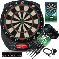 KESSER Dartscheibe, elektronisch, Profi Dart Set, E Dartboard mit 15 Dartpfeilen & Spitzen
