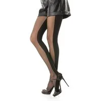 cofi1453 Feinstrumpfhose Damen Strumpfhose mit Muster Langstreifen Nero Frauen 40 DEN