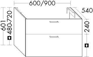 Burgbad Waschtischunterschrank System 30 Preisgruppe 3 Diago 601x600x540 Trend- oder RAL-Farbe Matt WYHX060F5347