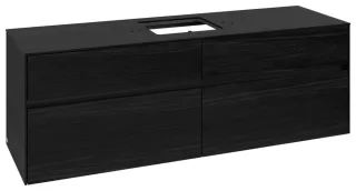 Villeroy & Boch Waschtischunterschrank Collaro C13400 1600x548x500mm 4 Ausz. Waschtisch mittig Black C13400AB