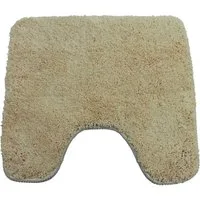 NYVI Badematte WC Vorleger mit Ausschnitt NYVISpa Lasalle Beige Toiletten Teppich, Höhe 20 mm, Polyester, Rutschfest, Saugstark, Schnell Trocknend, Fußbodenheizung geeignet