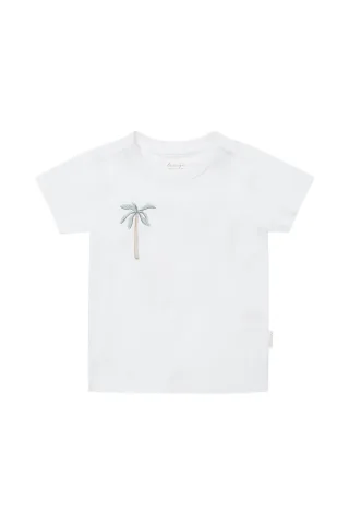 Leevje Unisex T-Shirt 'Palm Tree' - Weiß 98/104