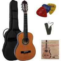 MSA Konzertgitarre 1/4 Kindergitarre Set Tasche Band Saiten 3xPlektron, Gitarre aus Lindenholz Nylonsaiten