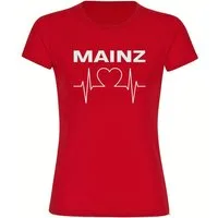 multifanshop T-Shirt Damen Mainz - Herzschlag - Frauen
