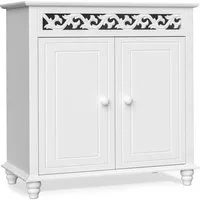 Casaria Kommode Jersey, Landhausstil Weiß Holz Vintage Schrank Verzierung Sideboard 76x65x35cm