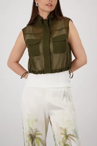 monari - Netz-Weste olive - Gr. - 38