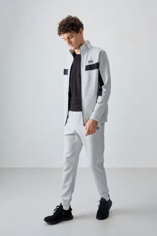 Herren Colorblock Fleece Sweatshirt- und Hosen-Set