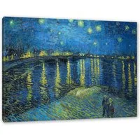Pixxprint Leinwandbild Vincent Van Gogh - Sternennacht über die Rhône, Vincent Van Gogh - Sternennacht über die Rhône (1 St), Leinwandbild fertig bespannt, inkl. Zackenaufhänger