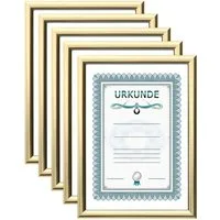 IDEAL TREND Bilderrahmen 2er 3er 5er 10er Pack Dokument Bilderrahmen 21x29,7 DIN A4 Urkunde Fot, für 5 Bilder (5 St)