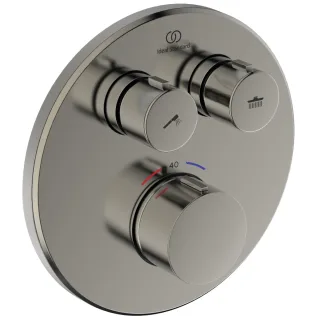 Ideal Standard Unterputz-Thermostat Ceratherm Navigo rund 2 Verbraucher, Silver Storm, A8579GN A8579GN