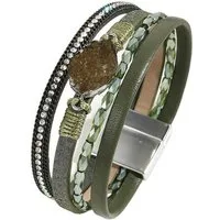 KARMA Lederarmband Damenarmband Wickelarmband Damen Magnetverschluss (Geschenk für Sie, Accessoires), Damenarmband Armschmuck Armbandset