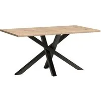 Lomadox Esstisch CALLAO-161, ausziehbar 160-260 cm Eiche mit Metallgestell schwarz