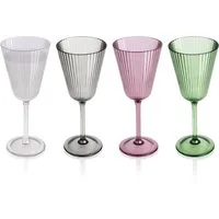 Ribelli Gläser-Set 4er Set Sektkelch aus Kunststoff, 250ml Plastik Weingläser, für Sekt, Prosecco, Champagner, Wein oder Cocktails