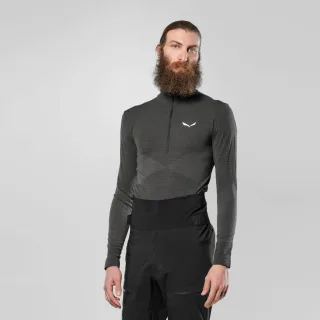SALEWA - Zebru Responsive Half-Zip T-Shirt Herren - Grau (Gr.52)