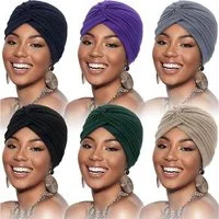 Coonoor Turbanmütze Afrikanischer Damen Geflecht Kopfbedeckung Kopftücher Chemo Kappe (6-St)