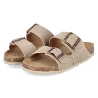 Tamaris Pantoletten - Gr. 40 - Taupe - Rauleder