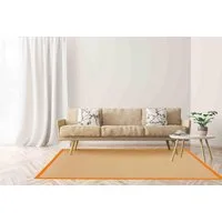 carpetfine Sisalteppich Sisal, auch als Läufer erhältlich, rechteckig, Höhe: 5 mm, mit farbiger Bordüre, Anti Rutsch Rückseite, viele Größen, Wohnzimmer