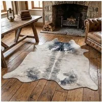 Gino Falcone Fellteppich Emilia, fellförmig, Höhe: 3 mm, Kunstfell, bedruckt, Kuhfell-Optik, ideal im Wohnzimmer & Schlafzimmer