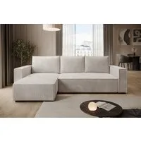 storez24 Ecksofa Letto, mit Bettkasten und Schlaffunktion, Cordstoff, L-Form, bequem