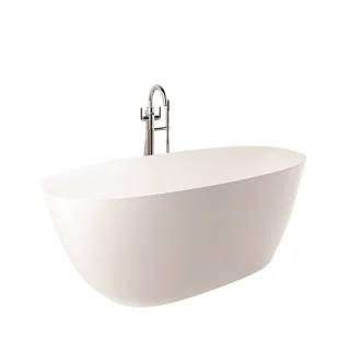 KLUDI-RESA O Badewanne 170 x 75 H58 cm Oval, Ablauf enthalten Mattweiß 51BF0253