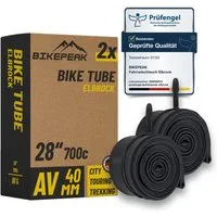 BikePeak Fahrradschlauch BikePeak 2x Fahrradschlauch Elbrock City 28" AV-40mm 28/47-622/635